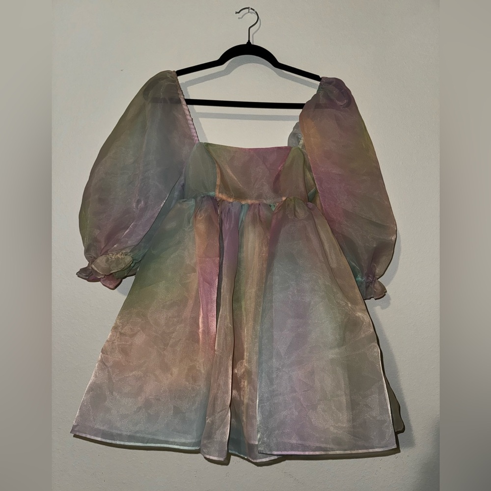 Selkie rainbow puff dresss original rainbow bow first release HTF number size 2